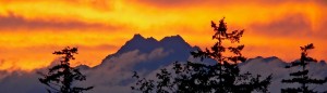 Olympic Mountain Sunset, Mount Olympia, Washington State, USA